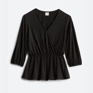 Elegant Black Wrap Top